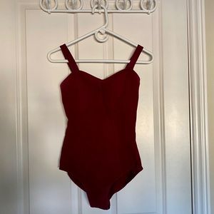 Maroon/burgundy front pinch ballet leotard